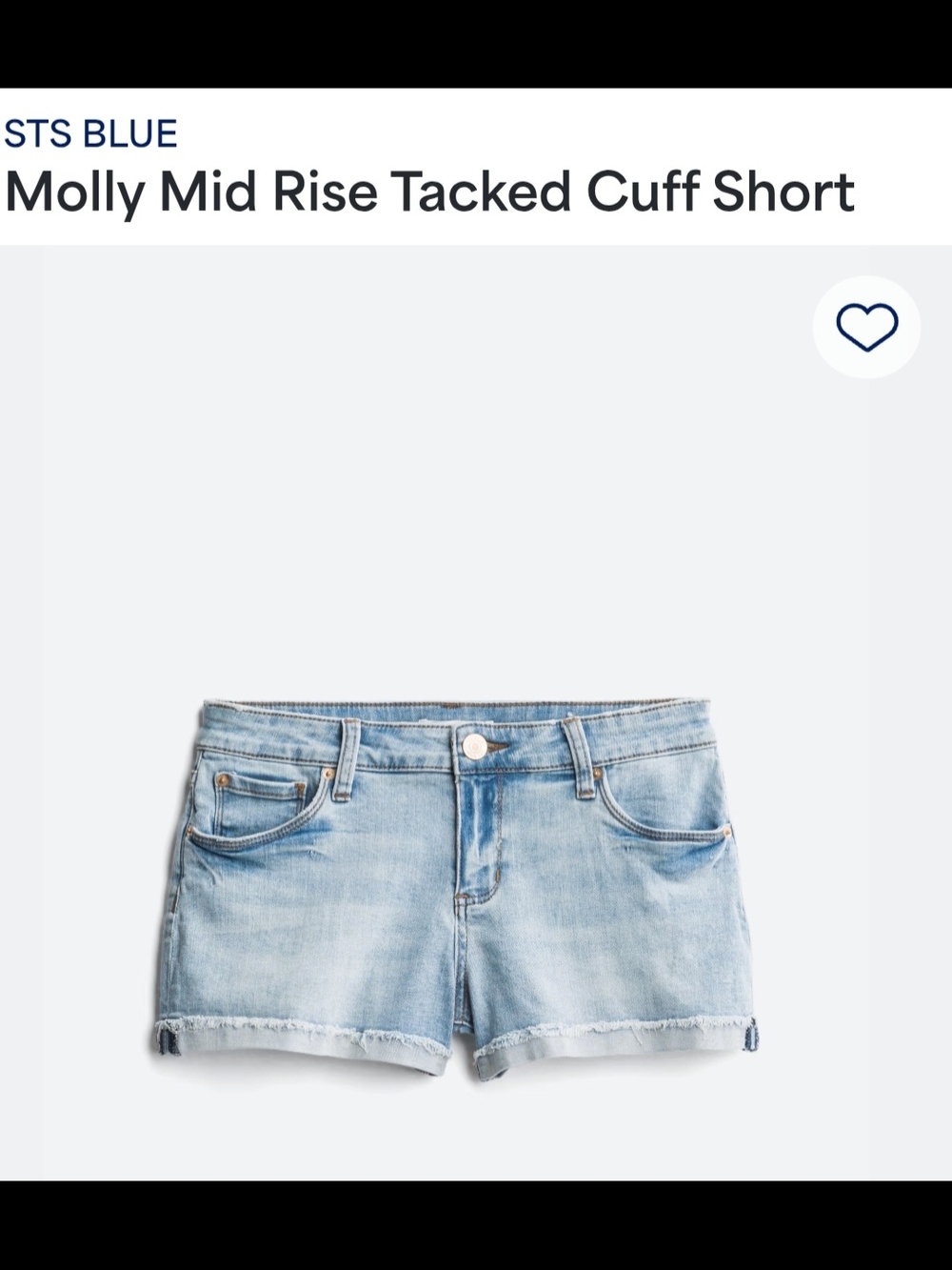 STS Blue Light Blue Denim Cuffed Jean Shorts
